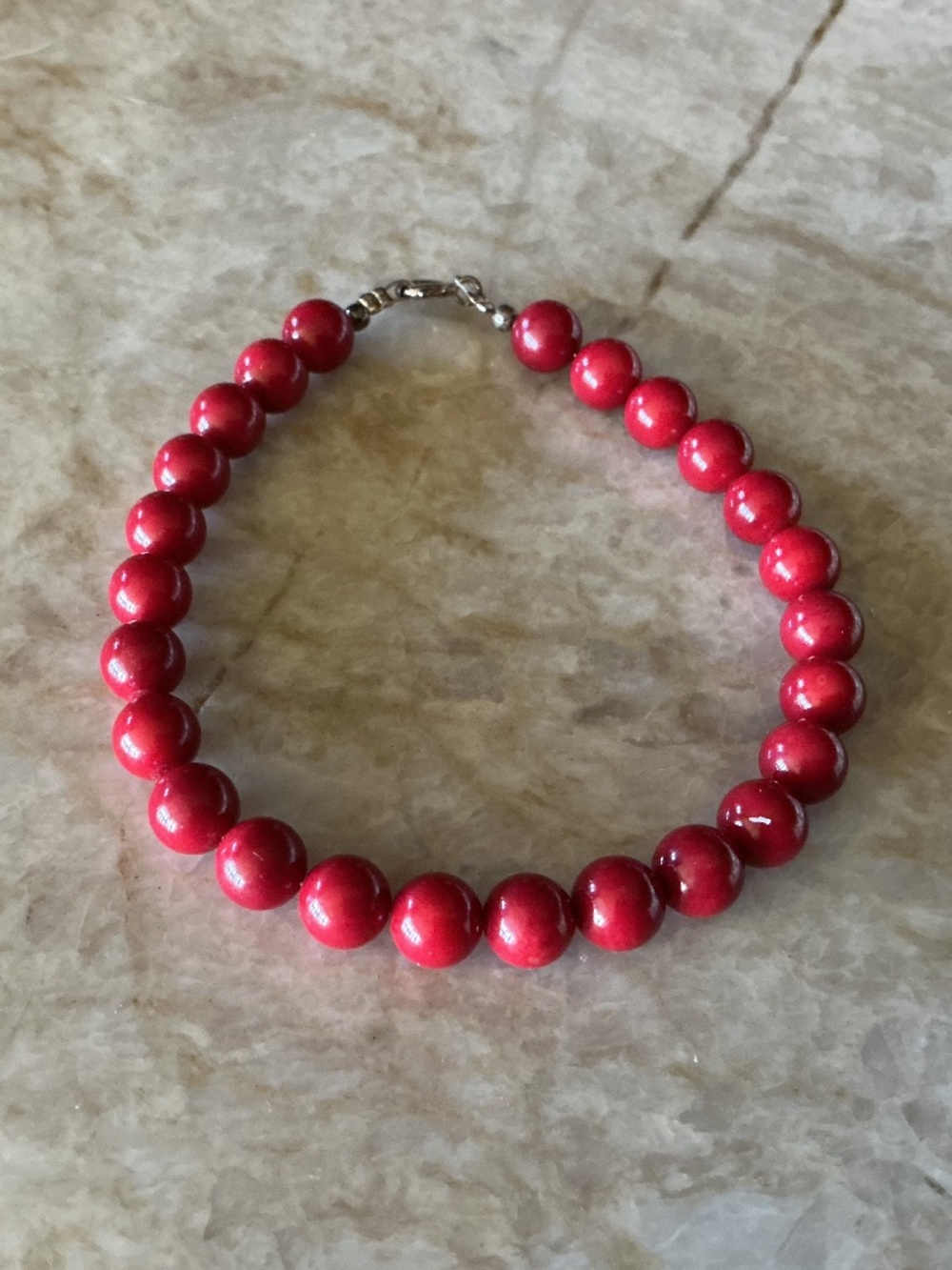 Mediterranean Cruise Souvenir Red Beaded Bracelet - Adriatic Coast